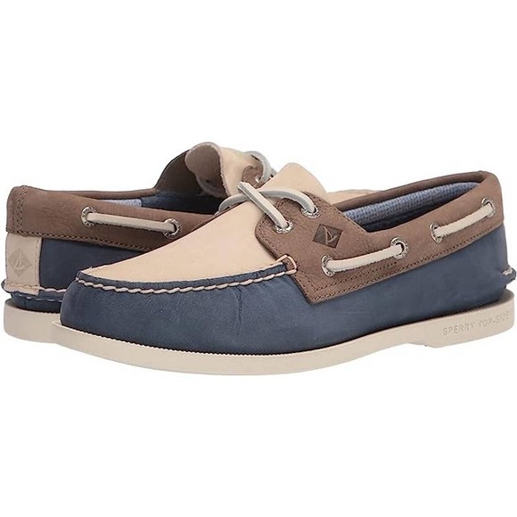 Sperry Men's Authentic Original Plushwave Boat Shoe, Navy Multi, 6 - Picture 1 of 8